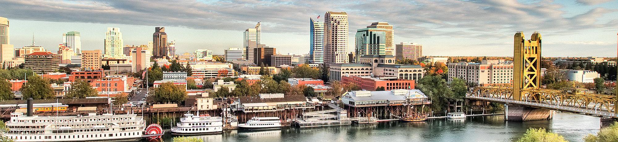 view across the river to downtown sacramento